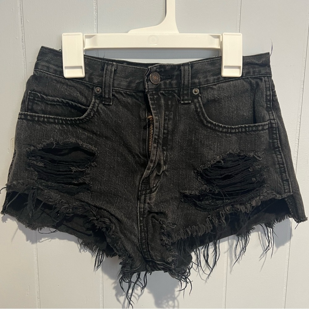Abercrombie Black Denim Shorts